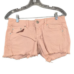 American Eagle Womens Cut Off Jean Shorts Pink Size 4 Stretch